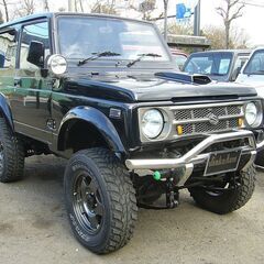美車 ７年 ジムニー ＪＡ１１Ｖ リフトアップ オーバーフェンダ...