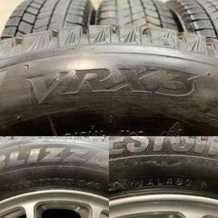 【BS BLIZZAK VRX3 185/60R15】スタッドレス【ECO FORME SE-12 15インチ 5.5J4HPCD100+52】21年製 バリ溝 フィット シャトル等　(MTL633)クレジットカード QRコード決済可能の画像