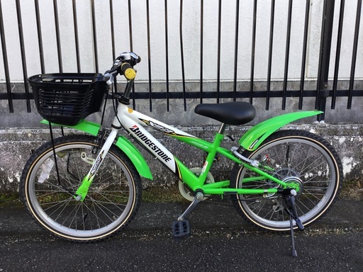 ＜整備済・美品車＞ブリヂストン・ジュニア・22インチ自転車・グリーン・シマノ外装6段変速・チェーン/サドル新品・鍵付き 整備済・美品車＞ブリヂストン・ジュニア・22インチ自転車・グリーン