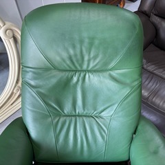 最高級 KARIMOKU / DIRETTORE リクライニングチェア 回転椅子 本革 Used/キレイの画像