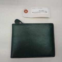 新古品 GLEVIO 二つ折り財布 グリーン系 TJ10189