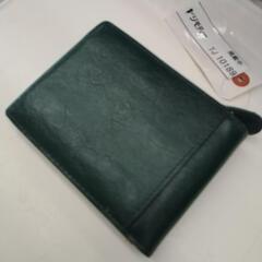 新古品 GLEVIO 二つ折り財布 グリーン系 TJ10189の画像