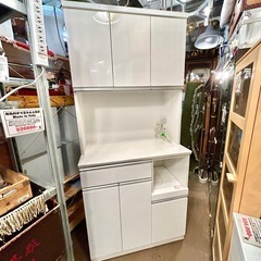 【武蔵小山店】 食器棚 ニトリ システムカウンター キッチン 収納 大容量 レジューム ファミリー カップボード 白 ホワイト　 (検索 レンジボード