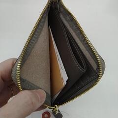 新古品 Dom Teparna イタリアンレザー L字型財布 ダークグレー系 TJ10195の画像