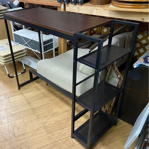 スタンディングデスク ダークブラウン 高さ約100cm 中古