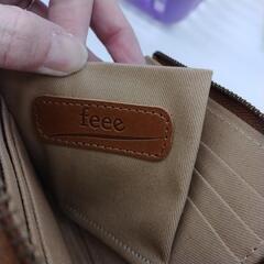 新古品 栃木レザー feee L時型ミニ財布 ブラウン系 TJ10197の画像