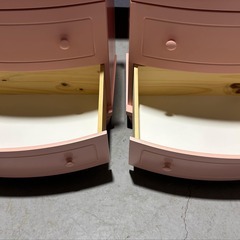 姫系 おしゃれ サイドチェスト、2台セット、幅60cm Used/キレイの画像