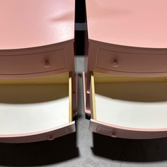 姫系 おしゃれ サイドチェスト、2台セット、幅60cm Used/キレイの画像