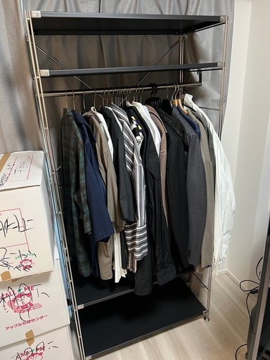 無印良品ステンレスユニットシェルフ ダークグレー 幅広大 (Pablo