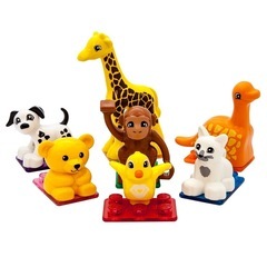 【新品未使用】マグネット 動物 フィギュアセット 組み立てブロック 玩具 ごっこ遊びの画像