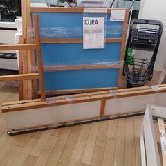 ★ジモティ割あり★ IKEA KURA キューラ　リバーシブルベッド ベージュ H209×D116×W99 クリーニング済み TK4328の画像