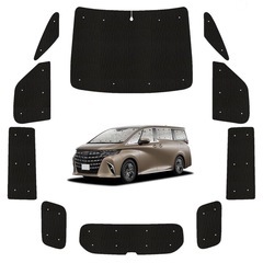 【新品未使用】 激安 新型 40 アル ヴェル　車種専用サンシェード1台分 専用収納ネット付 遮光 防水 車中泊 防犯の画像
