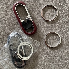 キーホルダー カラビナ 車用 ダブルリング 金属製 軽量 ギフトキーホルダーの画像