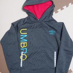 UMBRO アンブロ フード付きパーカー L グレー/ピンク