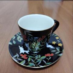 和柄食器　コーヒーカップとソーサーと皿セットの画像