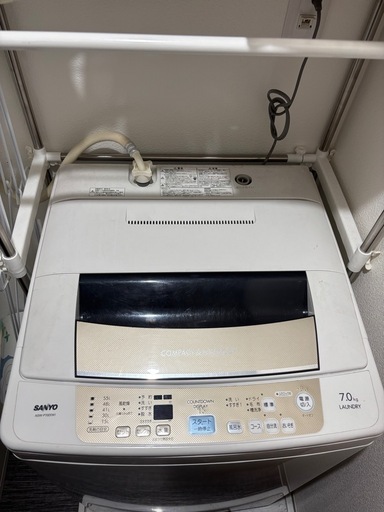受け渡し予定者決定済み3/12〜3/14限定　SANYO 全自動洗濯機　7キロ　ASW-P70D(W)