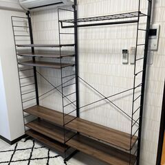 ニトリ 突っ張り壁面収納 Nポルダ シェルフ+ワードローブ (8...