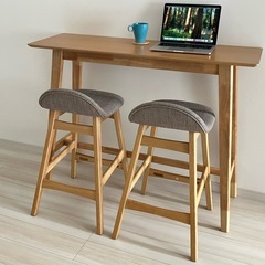 ニトリ　カウンターテーブルセット　イス2脚　ブラウン ニトリ カウンターテーブル、椅子2脚セット
