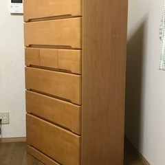 NITORI ニトリ 6段ハイチェスト フジ3 80HC-LBR ナチュラルの画像