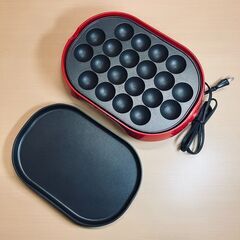 着脱式２枚プレート電気たこ焼き器（2019年製）の画像