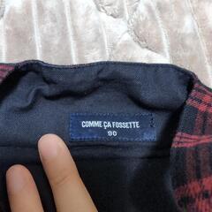 COMME CA FOSSETTE 黒と赤のチェック柄ワンピースの画像