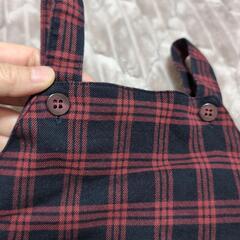 COMME CA FOSSETTE 黒と赤のチェック柄ワンピースの画像