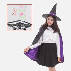 【新品未使用】魔女 コスプレ ハロウィン 【お手軽５点セット・初...