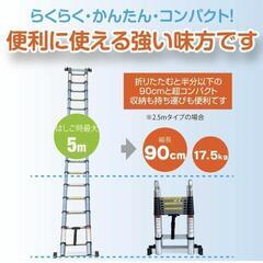 はしご 伸縮 脚立 ５m 折りたたみ式の画像