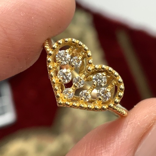 K18 ハート　ダイヤリング　2.5g 約12号