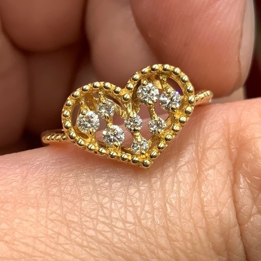 K18 ハート　ダイヤリング　2.5g 約12号