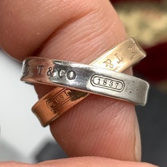ティファニー ツインリング シルバー ゴールド 750 925