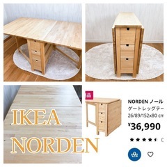 お値下げ　IKEA ノールデンダイニングテーブル ゲートレッグテーブル