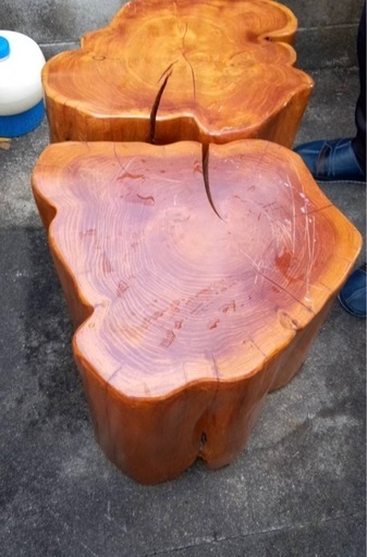 切り株杉の木椅子イスセット