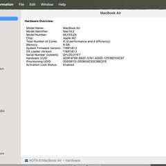 MacBook Air M2 13.6インチ Midnight　充電回数39回　2024年2月 購入の画像