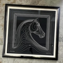 【交渉中】額装 スカーフHERMES
