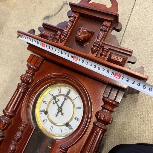クラシック木製振り子時計 昭和レトロ】木製クラシック掛時計 振り子付き 木製クラシック掛時計