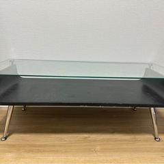 【値下げしました】ローテーブル　ガラス　【スタイリッシュセンター...