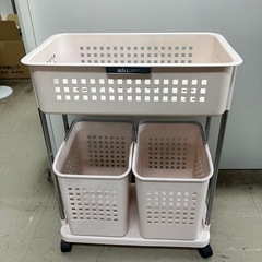 K2502-575 ランドリーバスケット キャスター付き キズ汚れ有り