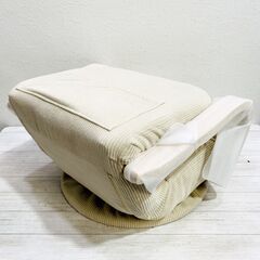 ★未使用★アイリスオーヤマ/WAC-K/ウッドアームチェア/回転タイプ/ベージュ/背面ポケット付/折りたたみ可/座椅子/パーソナルチェア/E1EM0506の画像