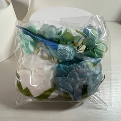 f●■★ダイパーケーキボックス２段タイプ/おむつケーキ手作りキット【ブルーフラワー＆小鳥】の画像