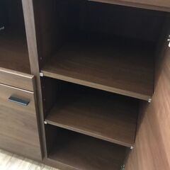 値下げ　☆ジモティー特別価格☆　大川家具　レンジボード　ブラウン　【ジャングルジャングルイズミヤ広陵店】の画像