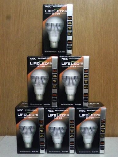 新品 未使用 NEC LED 電球 電球色 E26 ELL6L-100V 6個セット