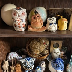 フクロウの陶器置物コレクション