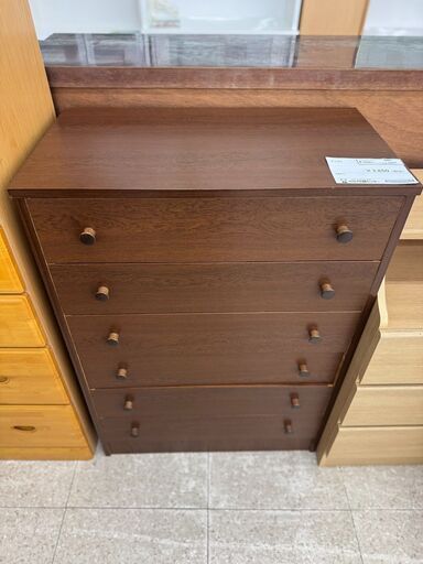 ★ジモティ割あり★  チェスト ブラウン H104.5×D43×W75 クリーニング済み TJ10937