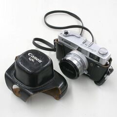 ジャンク シャッター不動 Canon Canonet 17 QUICK LOADING シルバー×ブラック 革ケース付 レンジファインダー フィルムカメラ 札幌市 清田区 平岡の画像