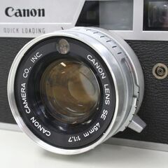 ジャンク シャッター不動 Canon Canonet 17 QUICK LOADING シルバー×ブラック 革ケース付 レンジファインダー フィルムカメラ 札幌市 清田区 平岡の画像