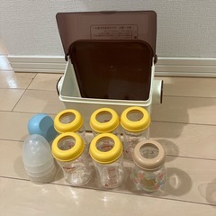 ピジョン　Pigeon　哺乳瓶　ガラス　消毒ケース　セット