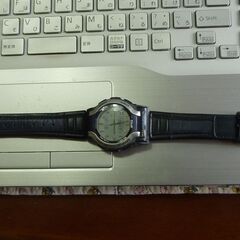 ＣＡＳＩＯ・電波時計！皮ベルト・ブラック色、正常稼働致します。の画像