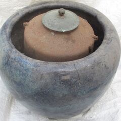 ☆無料☆地元のみ発送不可☆火鉢　茶釜　五徳　まとめてセット☆の画像