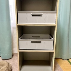 引き出し2つ付き　カラーボックス